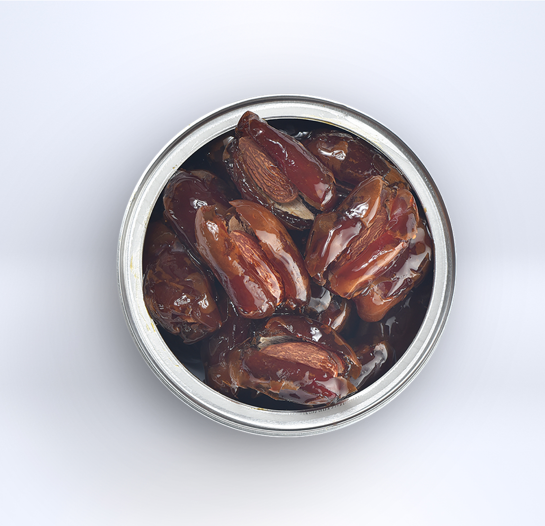 علبة معدنية مفردة تمر خلاص باللوز منزوع النوى