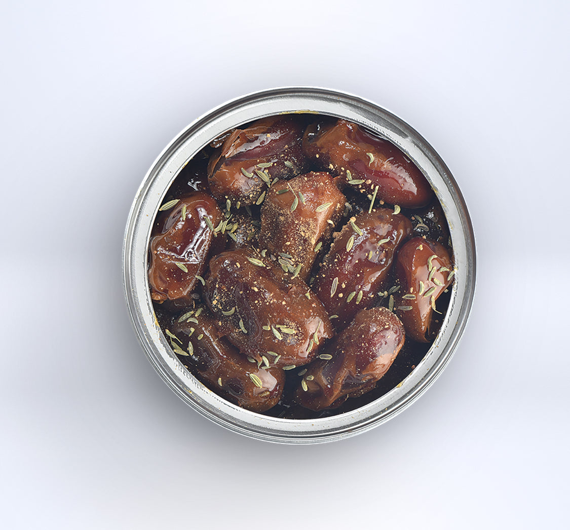 علبة معدنية مفردة تمر خلاص بالزنجبيل والحلوة منزوع النوى