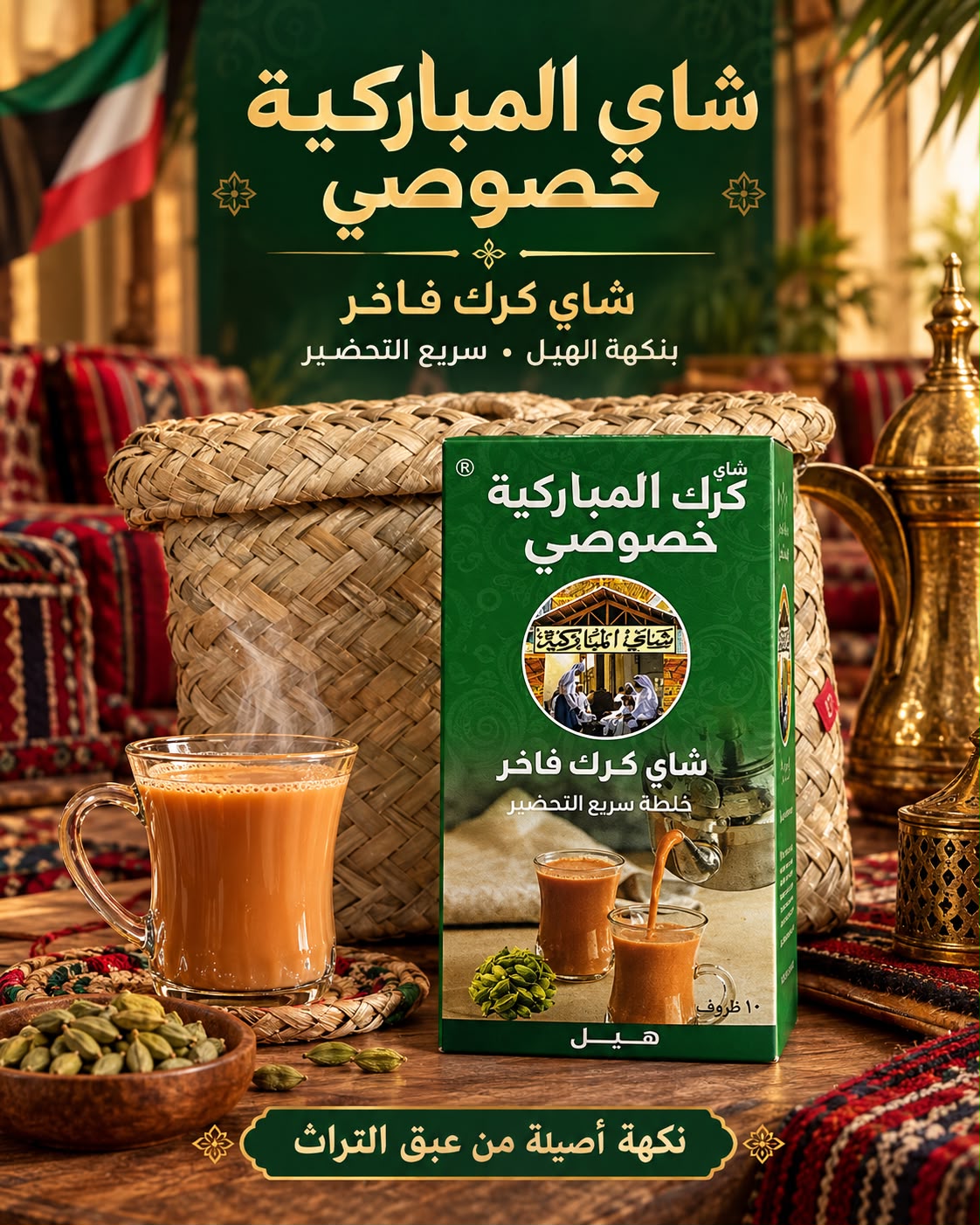 شاي كرك فاخر بالهيل